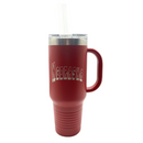 Stainless Steel Nebraska Engraved Tumbler With Handle | 40 oz | Multiple Colors | RCK Creations & More