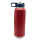 32 oz Stainless Steel Water Bottle | Nebraska Engraved | Red | Customizable | RCK Creations & More