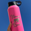 Stainless Steel Mama Bear Water Bottle | 32 oz | Multiple Colors | RCK Creations & More