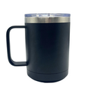 15 oz Stainless Steel Mug Tumbler with Handle | Nebraska Engraved | Black | Customizable | RCK Creations & More