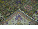 Ready 9x12 Traditional Moss Green and Silver Hand knotted Oushak Wool Area Rug
