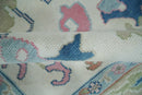 Ready to Ship 9x12 Ivory and Camel Hand Knotted Vibrant Colorful Traditional Oushak Wool Area Rug