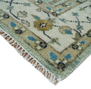 Ready to Ship Antique Moss Green and Ivory Hand Knotted Traditional Wool Area Rug