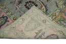 Ready to Ship Aqua and Pink Traditional Oushak Wool Area Rug