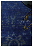 Ready to Ship Blue and Gray Hand knotted Oushak 8x10 and 9x12 wool Area Rug