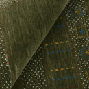 Gabbeh Design Hand Loomed Green Wool Area Rug