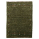 Green Tribal Border Design Hand Loomed Wool Area Rug