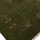 Green Tribal Center Medallion Hand Loomed Wool Area Rug