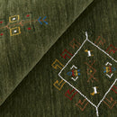 Green Tribal Center Medallion Hand Loomed Wool Area Rug