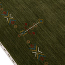 Green Tribal Center Medallion Hand Loomed Wool Area Rug