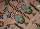 Ready to Ship Pink, Olive and Beige Traditional Vintage Style Tree Wool Rug
