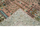 Ready to Ship Pink, Olive and Beige Traditional Vintage Style Tree Wool Rug