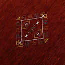 Red Center Medallion Tribal Design Hand Loomed Wool Area Rug