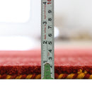 Red Contemporary Border Motifs Hand Loomed Wool Area Rug