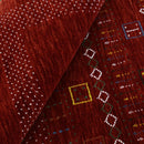 Red Contemporary Center Design Hand Loomed Wool Area Rug