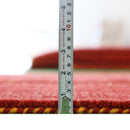 Red Contemporary Center Design Hand Loomed Wool Area Rug