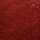 Red Gabbeh Border Design Hand Loomed Wool Area Rug