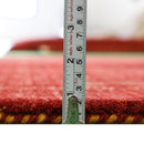 Red Gabbeh Border Design Hand Loomed Wool Area Rug