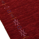 Red Tribal Border Design Hand Loomed Wool Area Rug