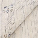 Solid Ivory Border Patterns Hand Loomed Wool Area Rug