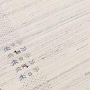 Solid Ivory Border Patterns Hand Loomed Wool Area Rug