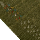 Solid with Border Patterns Hand Loomed Wool Area Rug