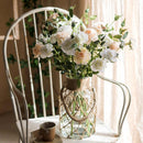 Artificial Faux Real Touch Blooming Rose Stem 25" Tall Silk