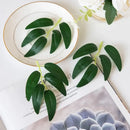 Realistic dark green silk willow leaves wedding and home decor