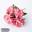 Realistic pink & white hydrangea branch decor wedding living room flowers