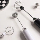 Rechargeable black & silver electric milk frother kitchen mixer