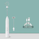 Rechargeable black & silver electric milk frother kitchen mixer