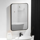Rectangle Brushed Black Aluminum Framed Wall Mirror