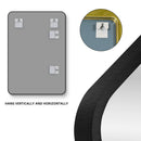 Rectangle Brushed Black Aluminum Framed Wall Mirror