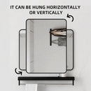 Rectangle Brushed Black Aluminum Framed Wall Mirror