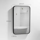 Rectangle Brushed Black Aluminum Framed Wall Mirror