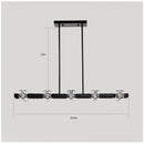 Rectangle Crystal Chandelier Hanging Lights Decoration for Dining Room
