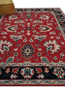 Red and Black Hand Knotted Traditional Oushak Custom made wool Area Rug