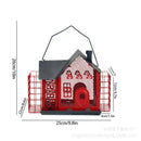 Red and black hanging metal bird feeder garden mesh suet house