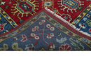 Custom Made Maroon and Blue Antique Turkish Hand Knotted Wool Area Rug
