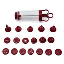 Red and clear cookie cream cake press kitchen decorating kit