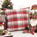 Red and cream buffalo plaid cushion cover living room throw pillow