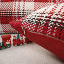 Red and cream buffalo plaid cushion cover living room throw pillow
