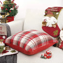 Red and cream buffalo plaid cushion cover living room throw pillow