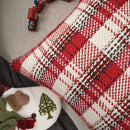Red and cream buffalo plaid cushion cover living room throw pillow