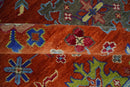 Red and Ivory Vibrant colorful Hand knotted Traditional Oushak 9x12 Wool Area Rug