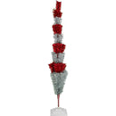 Red & Silver Layered Tinsel Christmas Tree
