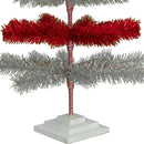 Red & Silver Layered Tinsel Christmas Tree
