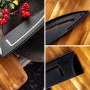 Red and silver striped knife blade protector cover kitchen guard