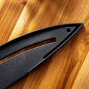 Red and silver striped knife blade protector cover kitchen guard