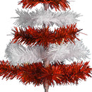Red & White Candy Cane Layered Tinsel Christmas Tree